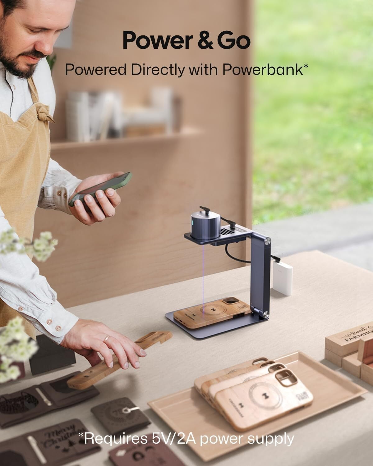 LaserPecker LP1 Pro Laser Engraver Suit Set with Laser Safety Glasses + Auto-focus Stand for Beginners, Mini Diode Wood Leather Felt Laser Engraver Portable Small Laser Engraving Machine