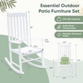 thumbnail image 2 of Devoko Outdoor Rocking Chair Set of 2, Solid Acacia Wood Patio Rocking Chairs with High Backrest, Porch Rocker for Patio Garden Balcony, White, 2 of 8