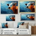 thumbnail image 4 of Designart "Flowing Cow In Blue And Orange" Animals Cow Floater Framed Wall Art Prints, 4 of 5