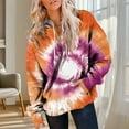 thumbnail image 3 of Hoodies for Women Fashion Tie Dye Gradient Oversized Sweatshirt Plus Size Loose Fit Cute Hooded Jacket Outwears Drawstring Fall Pullover Tops with Pocket, 3 of 7
