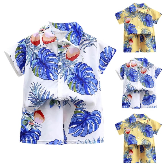 Agkizg 2PC Short Sleeve Graphic Shirt Shorts Set Casual Summer Outfits (Boy's or Boy's Plus),2-Piece Set,Sizes 2-15 Years
