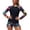 Pink, variant on Women's Sewn-in Bra Long Sleeve Surf Swimsuit, Built-in Boardshorts Padded Removable Cups, High Coverage Modesty One Piece for Beach Swimming Active