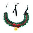 thumbnail image 1 of Collar de gato de ganchillo hecho a mano, verde y rojo, bonito lazo tejido para perro, cascabel de Navidad, Collar, bufanda para mascota, babero, 1 of 2