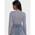 thumbnail image 3 of Women Long Sleeve Scoop Neck Tops Stretch Fitted Casual Tops Tee Slim Fit Fall Going Out Sexy Basic Shirts, 3 of 6