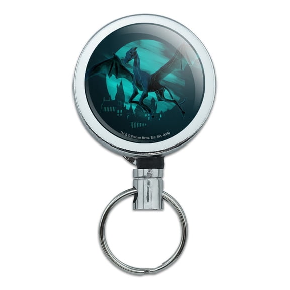 Harry Potter Thestral Heavy Duty Metal Retractable Reel ID Badge Key Card Tag Holder with Belt Clip