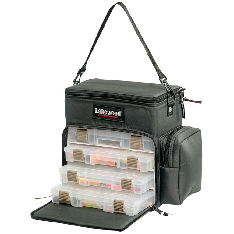 Lakewood Fishing Gray Mini Magnum Tackle Box with 4 Trays Holds Plano Boxes