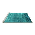 thumbnail image 2 of Ahgly Company Machine Washable Indoor Rectangle Oriental Turquoise Blue Industrial Area Rugs, 5' x 8', 2 of 4