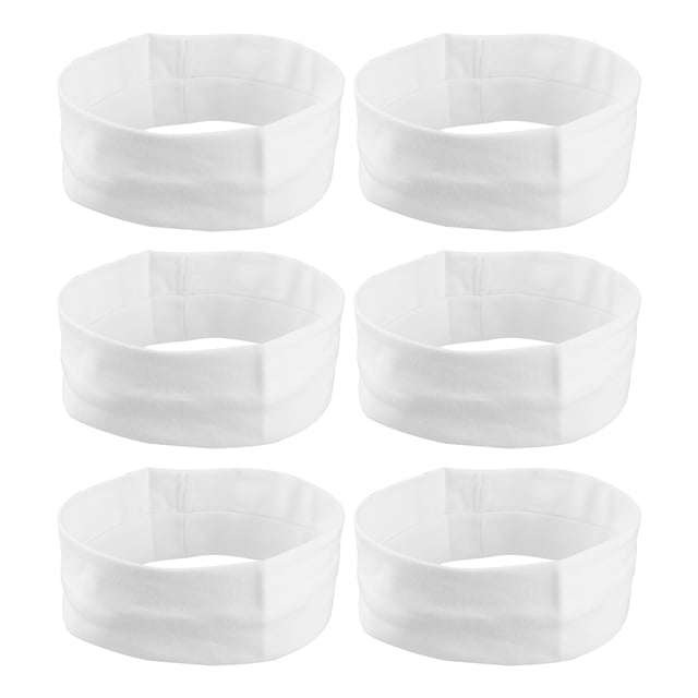 bandas para la cabeza, bandas para el sudor, banda para la cabeza elástica que absorbe la humedad, para deportes, algodón, blanco