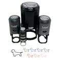 thumbnail image 1 of Wirehaired Dachshund Dog Outline Self-Inking Rubber Stamp Ink Stamper - Fuchsia Ink - Small 3/4 Inch, 1 of 7