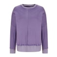 thumbnail image 6 of Women Oversized Crew Neck Sweatshirt Cozy Plain Pullover Sweater Drop Shoulder Long Sleeve Fall Casual Jumpers (S, Purple), 6 of 7