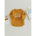 thumbnail image 4 of Bagilaanoe Newborn Baby Girl Knit Romper Sweater Long Sleeve Bodysuits Letter Embroidery Pullover 3M 6M 9M 12M 24M Infant Warm Jumpers Tops Fall Loose Knitwear, 4 of 8