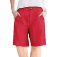 thumbnail image 2 of Hrsba Womens Summer Shorts,Casual Plus Size Pants for Womens,Women's Summer Solid Color Pockets Button Zipper Solid Color Elastic Waist Half Shorts Pants, 2 of 4