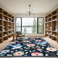 thumbnail image 2 of ODIKA 4'x6' Machine Washable Non-Slip Area Rug, Contemporary Navy Blue High Traffic Rug, Blue, 1082917, 2 of 7