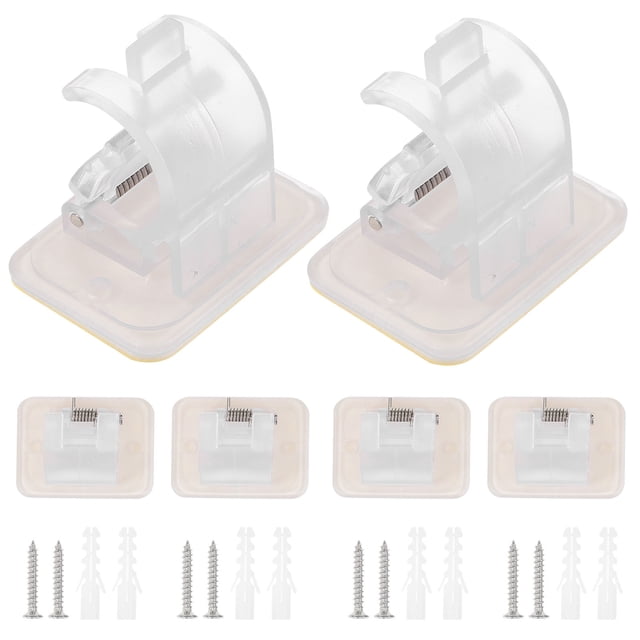 unbranded 6Ud Soportes Para Barra De Sin Clavos Transparente Con Adhesivo Fuerte