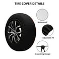 thumbnail image 5 of DouZhe Waterproof Spare Tire Cover, Fashion Red Black Plaid Prints Adjustable Wheel Covers Fit for Jeep Trailer RV SUV Car, 17 inch, 5 of 7