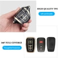 thumbnail image 4 of Key Fob Cover Compatible with Toyota 4Runner RAV4 Camry Prius Prado Highlander Avalon 2016-2024 4 Button Keychain Case Holder Protector,Black, 4 of 6