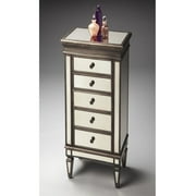 Mirror - Silver - Rectangular - Wood, Wood Products, Mirror - BUTLER CELESTE MIRRORED JEWELRY CHEST