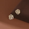 thumbnail image 5 of Leander Solid 925 Sterling Silver CZ Flower Wedding Earrings Stud for Women Teens 1.5CM Camellia Flower Stud Earrings Bridal, 5 of 6