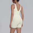thumbnail image 6 of Telankuip Two Piece Workout Sets for Women Tummy Control Cropped Scoop Neck V-Back Sports Tank Tops Matching High Waisted Yoga Althetic Shorts Solid Color Basic Sports Outfits Beige S, 6 of 6