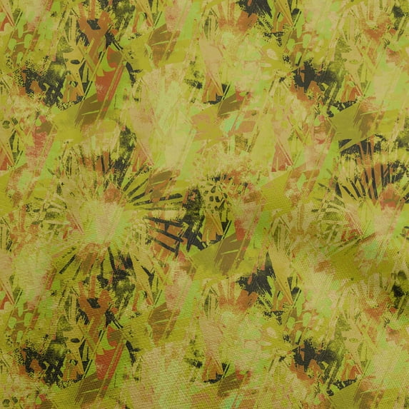 oneOone Viscose Chiffon Lime Green Fabric Abstracts Sewing Material Print Fabric By The Yard 42 Inch Wide