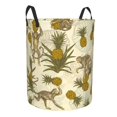 thumbnail image 2 of Fotbe Monkeys and Pinealpples Laundry Basket with Handles, Waterproof Large Laundry Hamper, Wash Bag for Corner Dorm, Rolling Laundry Basket with Handles-Small, 2 of 8
