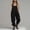 Black, variant on Women's Sleeveless Summer Romper Jumpsuit with Side Pockets