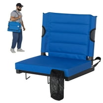 Nalone Plus Size Portable Cushioned Stadium Seat with Back Support, Foldable Design, Non-Slip Base (Blue)