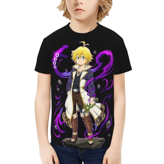 Nanatsu No Taizai The Seven Deadly Sins Kids T-Shirt 3d Printed Graphic T-Shirts Boys And Girls Short Sleeve Shirts For Youth Kids X-Small