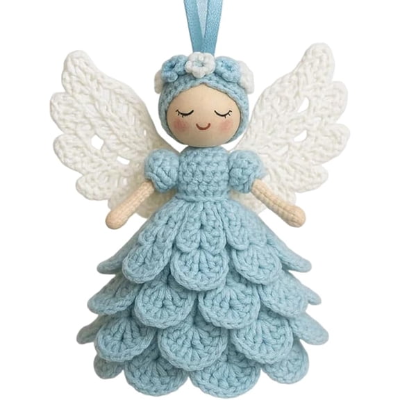 Crochet Angel Ornament Kit - DIY Christmas Tree Decor, Cute Keychain & Yarn Craft Gift for Beginners