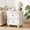 White, variant on iSunirm 2-Piece End Table with Power Outlets, Farmhouse Nightstand Side Table with 4 Drawers for Living Room, Bedroom, White