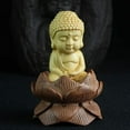 thumbnail image 4 of Monk Statues Meditating Posture Decorative Vivid Shape Buddha Figurine for Table 1, 4 of 5