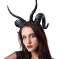 thumbnail image 3 of Diadema de cuernos de diablo negros de Halloween, cuernos para cosplay, diadema de cuernos para Halloween, accesorios de disfraz de cosplay, 3 of 5