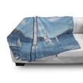 thumbnail image 3 of Sailboat Soft Flannel Fleece Blanket, Lansdscape of Sailing Boats Brush Strokes Technique Stained Template, Cozy Plush for Indoor and Outdoor Use, 70" x 90", Slate Blue and Pale Blue, by Ambesonne, 3 of 6