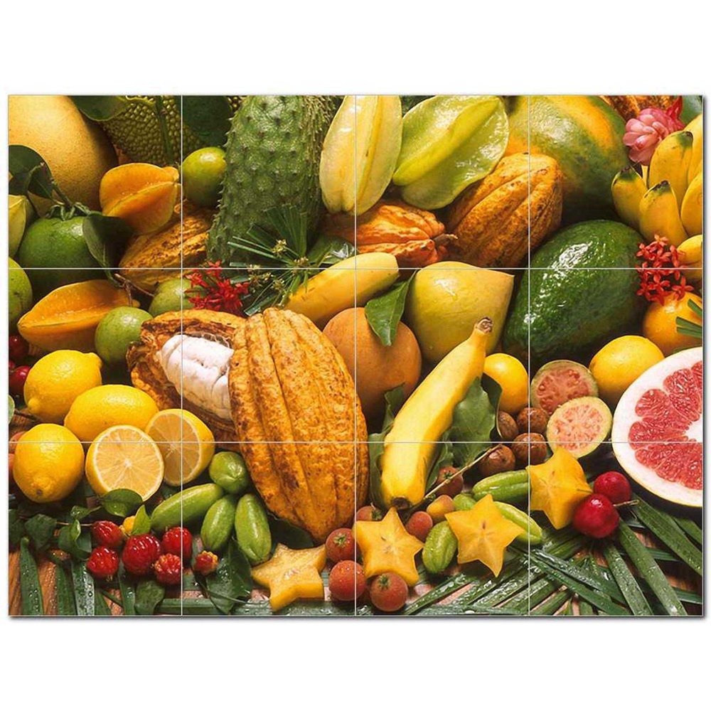 Fruits Vegetables Ceramic Tile Mural Kitchen Backsplash Bathroom Shower