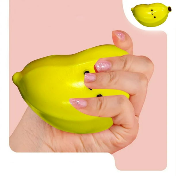 Adorable Banana Toy For Stress Relief And Sensory Play Soft Elastic Foam Ideal For All Ages Compact And Portable With Cute Expression
