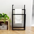 thumbnail image 7 of Metal Freestanding Towel Rack, 3 Tiers Hand Towel Holder Organizer, Storage Towel Bar Stand for Bathroom Accessories, Black, 7 of 7