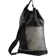 thumbnail image 3 of Sport Gym Hiking Vertical Drawstring Mesh Bodypack Backpack Black, Nylon lining By Brand SDI, 3 of 5