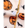 thumbnail image 7 of Ruiwill Halloween Girls Pajamas Pumpkin Print Girls Pajamas Fall Winter Soft Long Sleeve Lapel Neck Shirts With Pants 2 Pieces Pajamas Set Size 9-10 Years, 7 of 7
