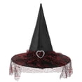 thumbnail image 3 of LYHaoo Toddler Kids Witch Hat Lace Headdress Hat Halloween Witch Hats for Costume Party Dress Up, 3 of 4