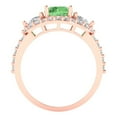 thumbnail image 4 of 2.16 ctw 3 Stone Anniversary Ring for Women | Round Cut Simulated Green Diamond | Hyperallergenic Solid 14K Rose Gold, 4 of 5