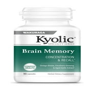 Kyolic Specialty Series Brain Memory, For Concentration & Recall*, 90 Capsules