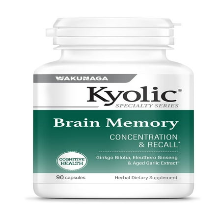 Kyolic Specialty Series Brain Memory, For Concentration & Recall*, 90 Capsules