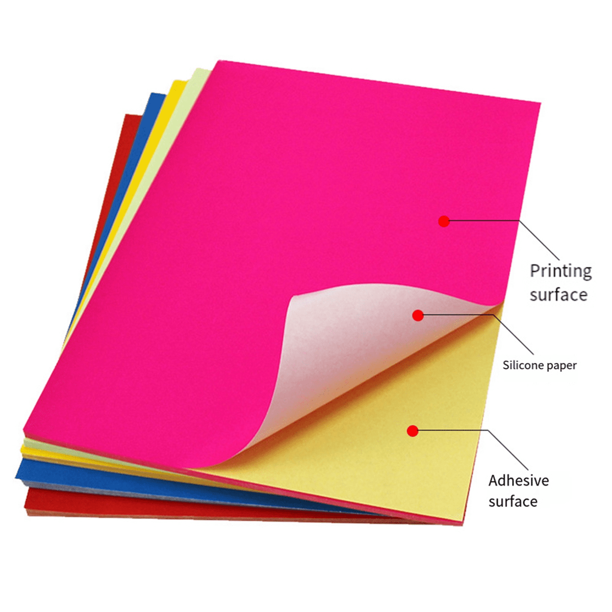 100 Sheets A4 Sticker Paper-Pink