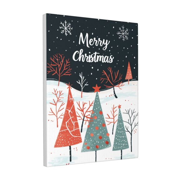 12x16 inch Paintings On Canvas Abstract Christmas Tree 'Merry Christmas' Slogan,Villa Yard,Man Cave,Apartment Wall Decor Painting Prints,Classic Christmas Tree Modern Art Decor Canvas Poster