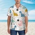 thumbnail image 4 of Easygdp Cute Dinosaurs Men's Hawaiian Shirts Print Lapel Short Sleeve for Beach, vacation, party, casual occasions - Small, 4 of 9