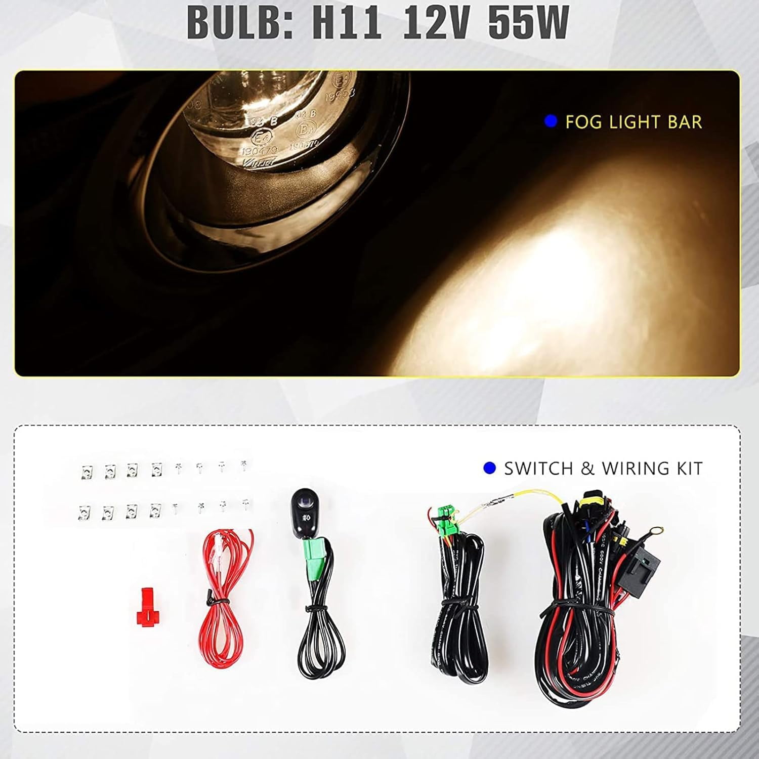 2PCS Fog Lights Assembly for 2013 2014 2015 2016 Ford Fusion,Smoked Lens