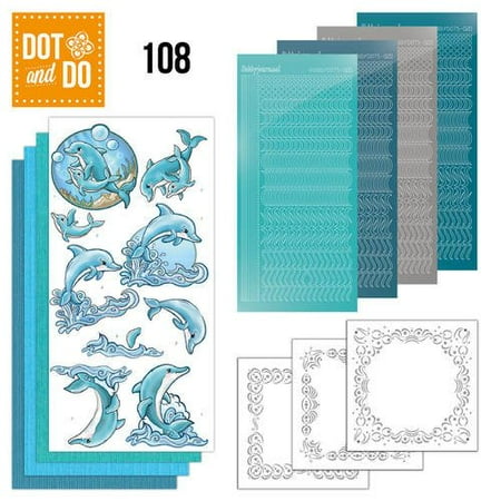 Dot and Do Nr. 108 Card Kit Dolphins with HobbyDot Stickers, 3D Image & Layered Cards, Dot and Do Card Kit By Hobbydots