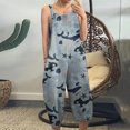 thumbnail image 2 of Cyber&Monday Deals Dyegold Jumpsuits for Women Casual, Cute Jumpsuits for Women Cute Dolphin Print Pocket Summer Fashion Playsuit Long Pants Sleeveless ​Square Neck ​Rompers, 2 of 6
