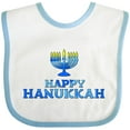thumbnail image 3 of Inktastic Happy Hanukkah with Menorah Boys or Girls Baby Bib, 3 of 4