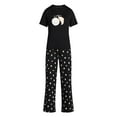 thumbnail image 5 of Joyspun Women's Dreamy Soft Collection Short Sleeve Sleep Top and Open Leg Pants Pajama Set, 2-Piece, Sizes XS-3X, 5 of 5